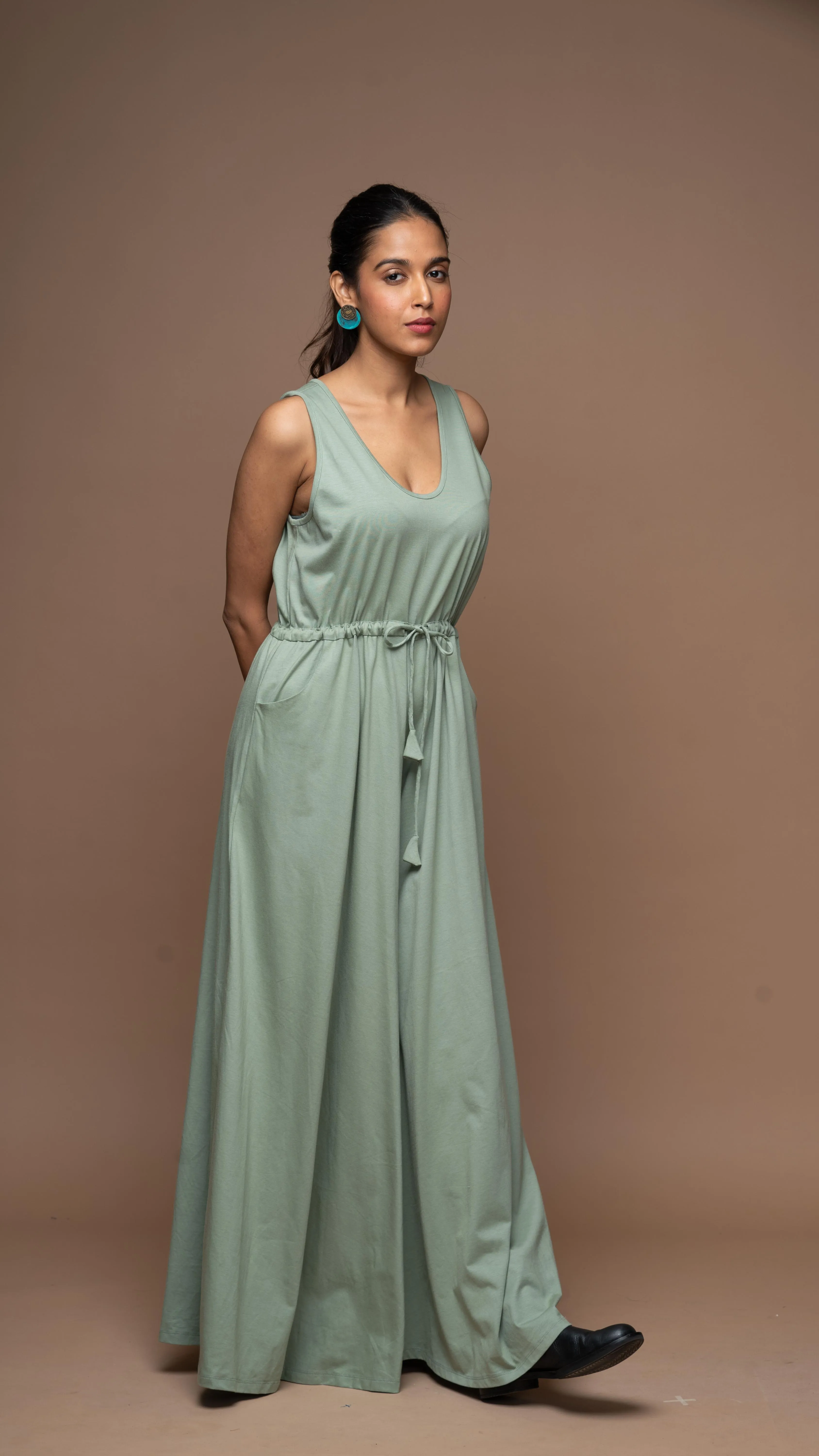 Cozy U Jumpsuit in Dusty Sage