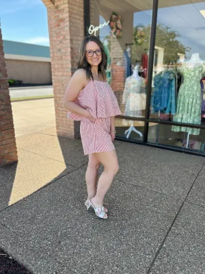 Crimson Coast Sleeveless Romper