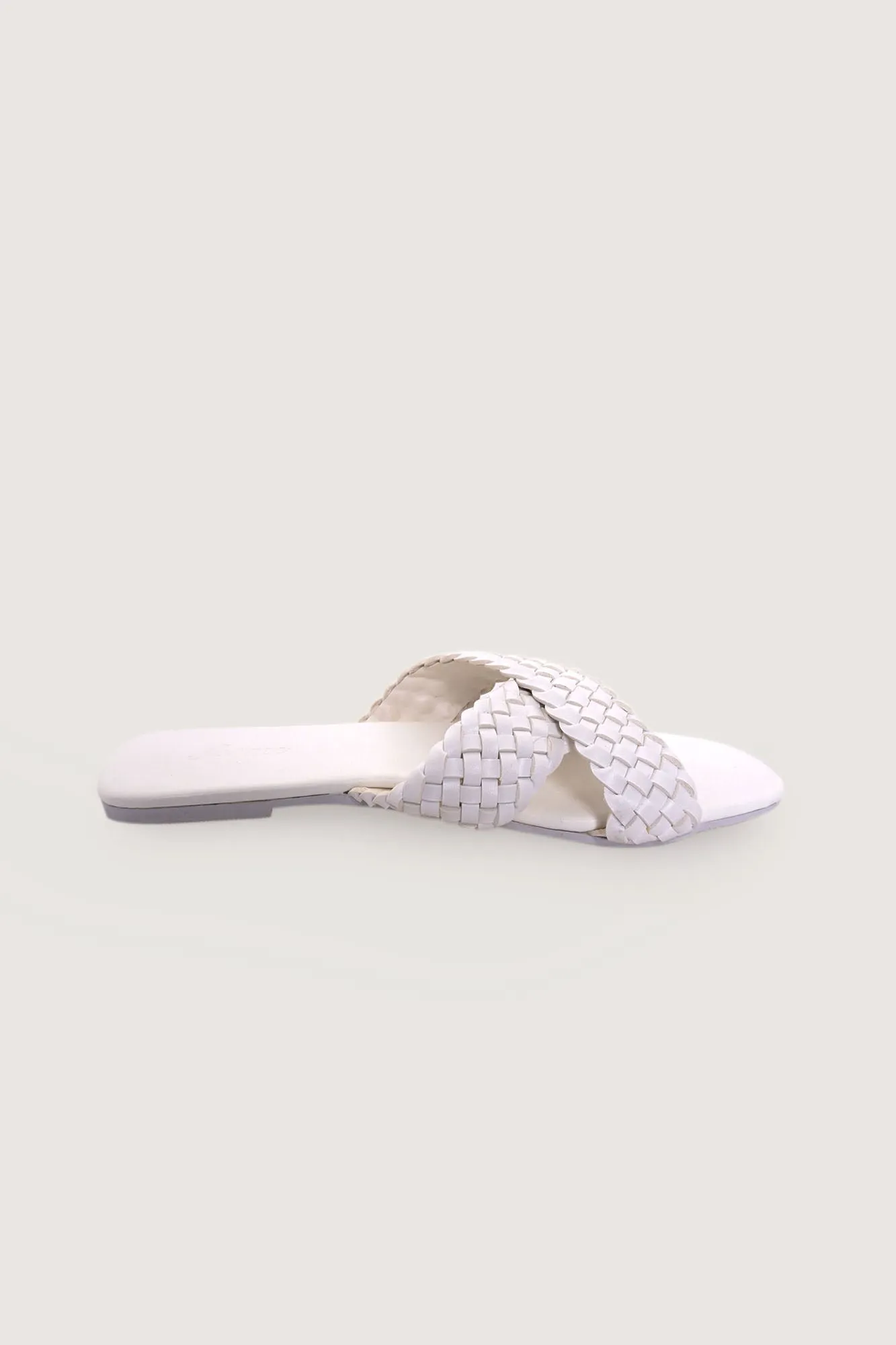 Criss Cross Braided Strap Slide Sandals