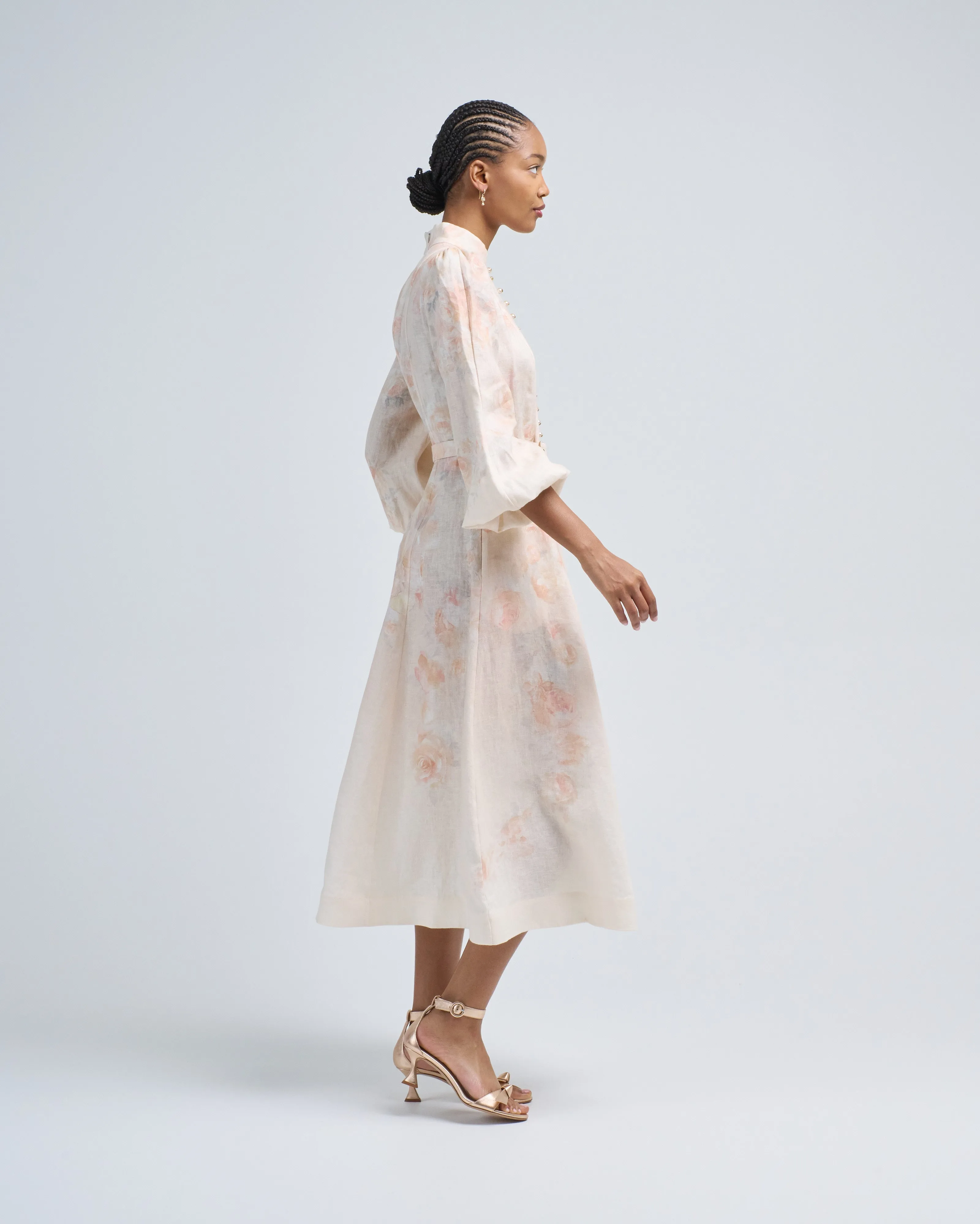 crush buttoned midi dress