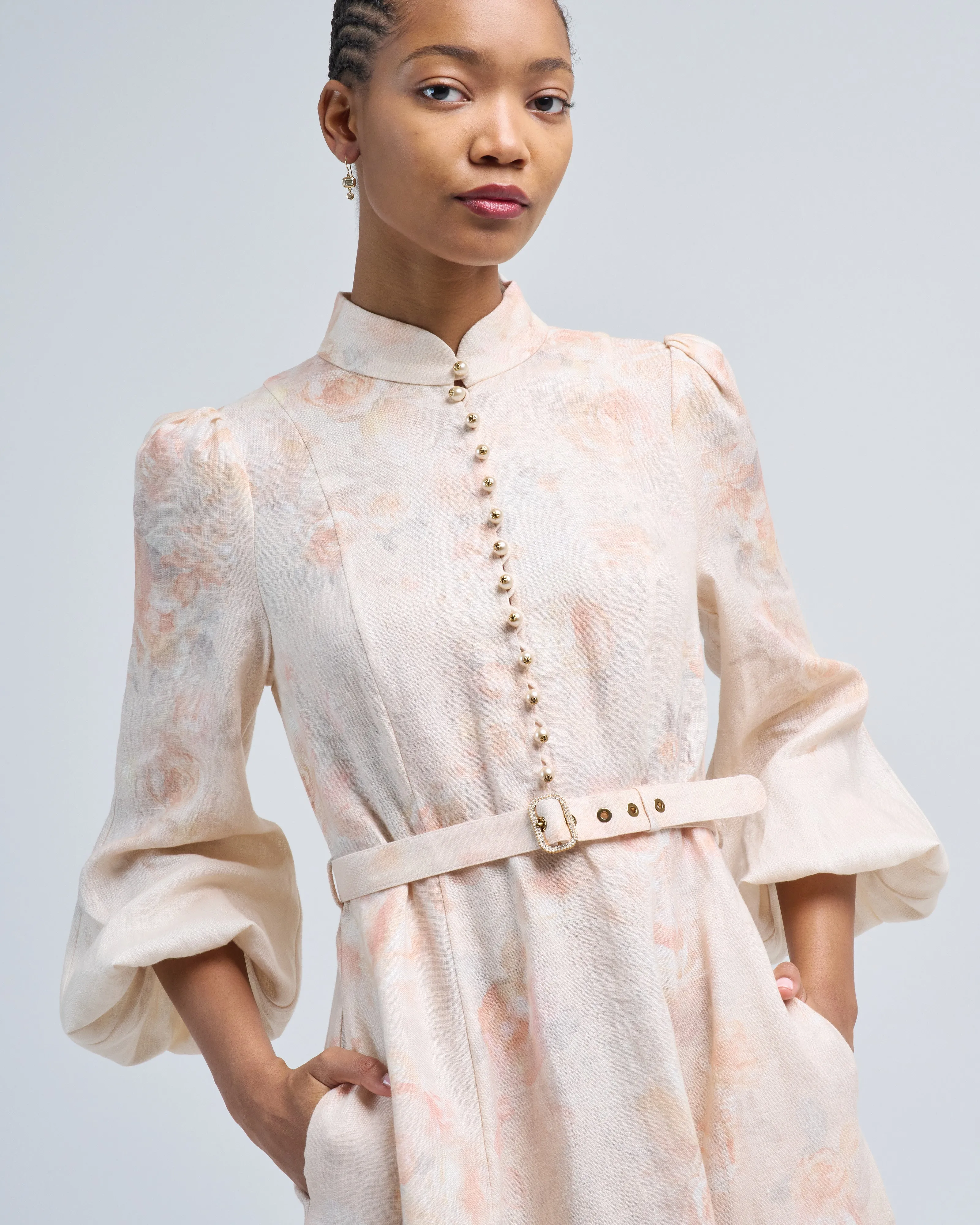 crush buttoned midi dress
