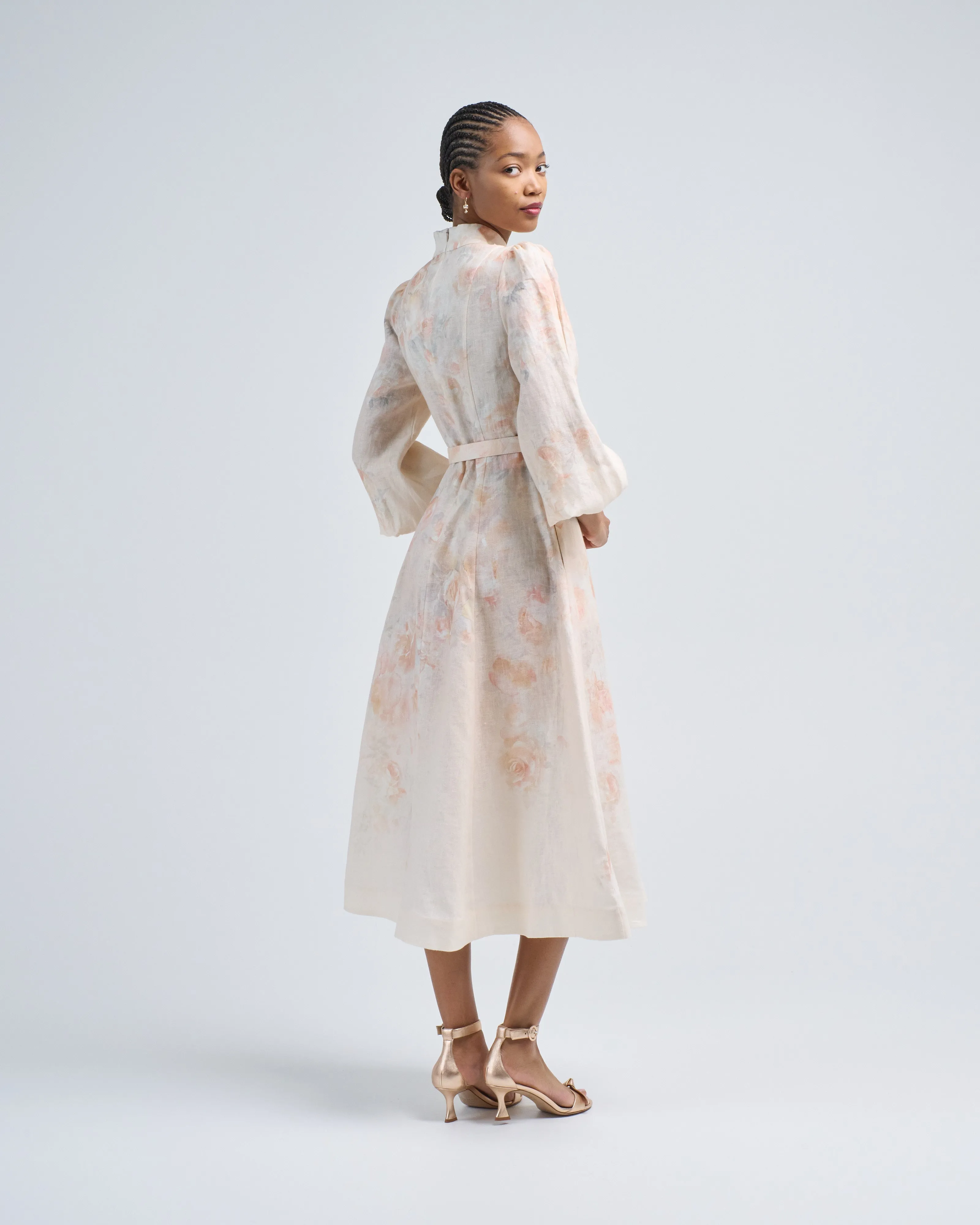crush buttoned midi dress