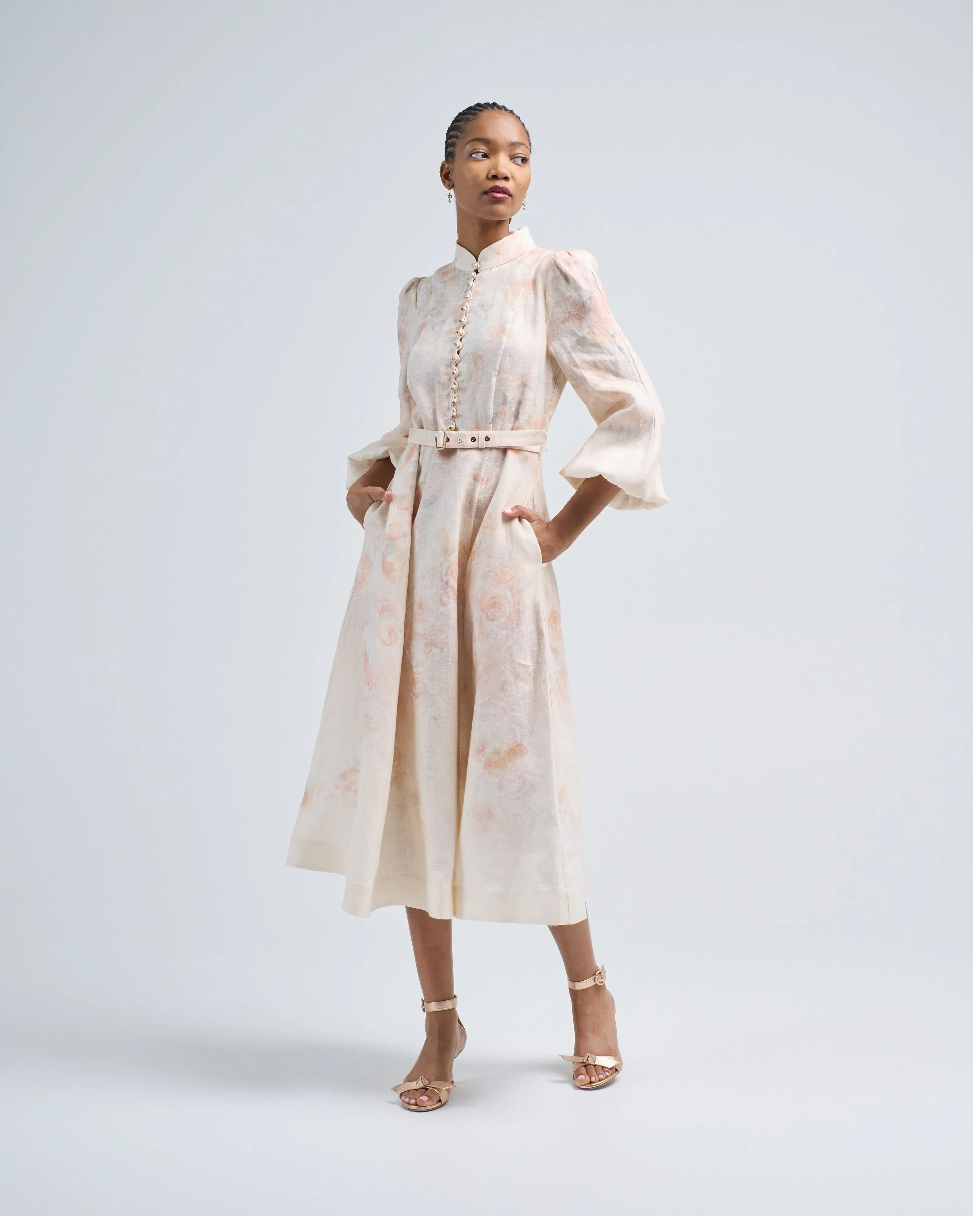 crush buttoned midi dress