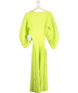 Cult Gaia Green Puff Long Sleeve Bodycon Midi Dress, Side Cut Outs UK S