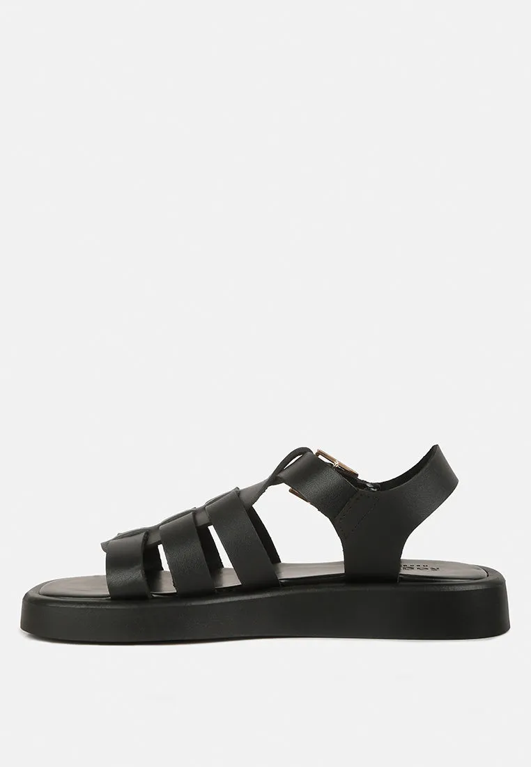 Dacosta Genuine Leather Gladiator Platform Sandals By Ruw