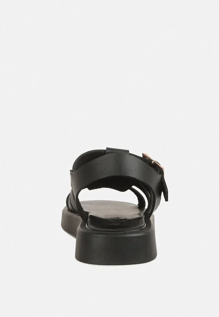 Dacosta Genuine Leather Gladiator Platform Sandals By Ruw