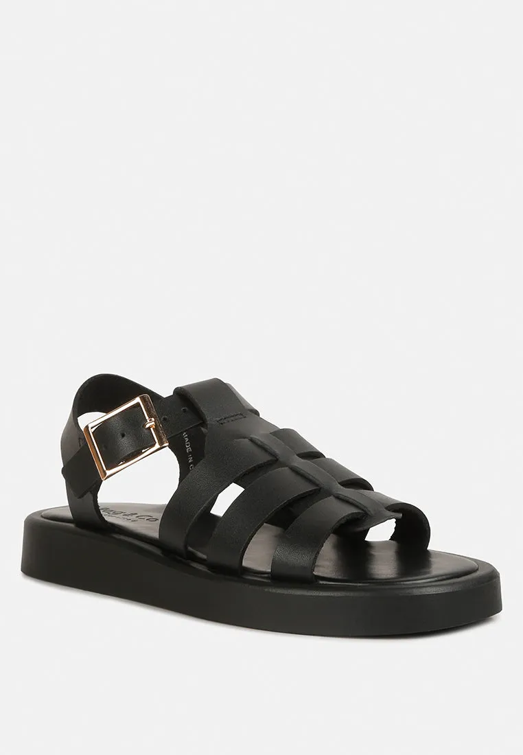 Dacosta Genuine Leather Gladiator Platform Sandals By Ruw