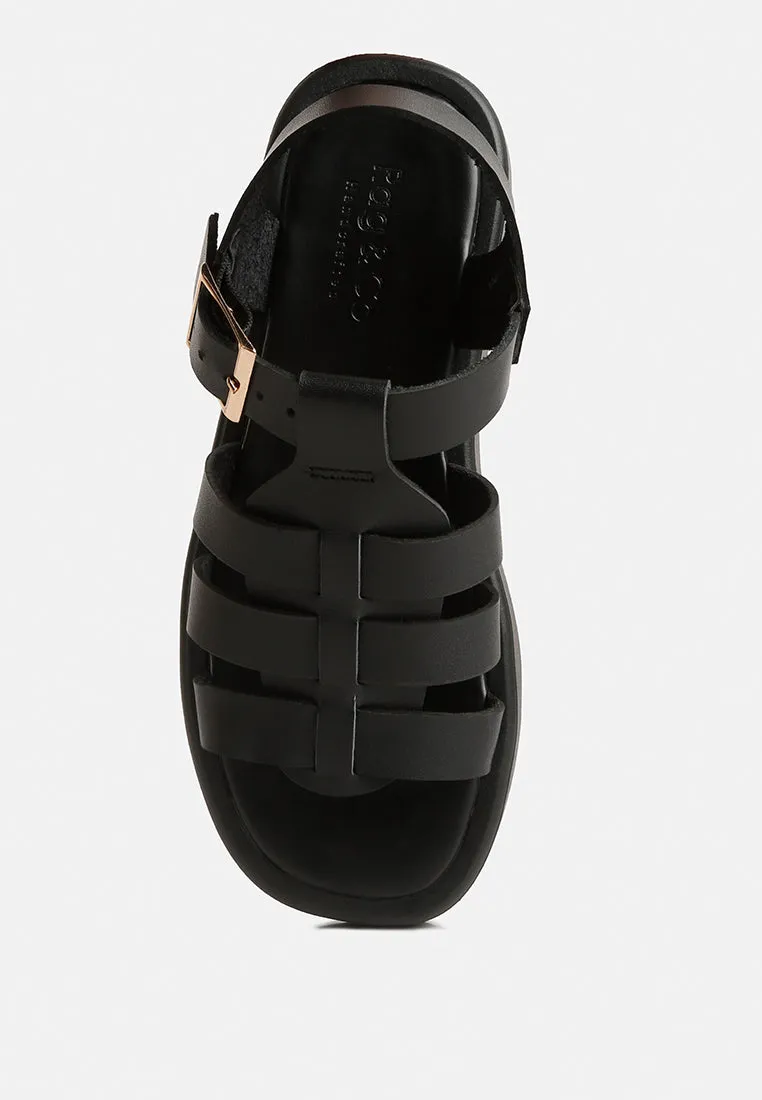 Dacosta Genuine Leather Gladiator Platform Sandals By Ruw