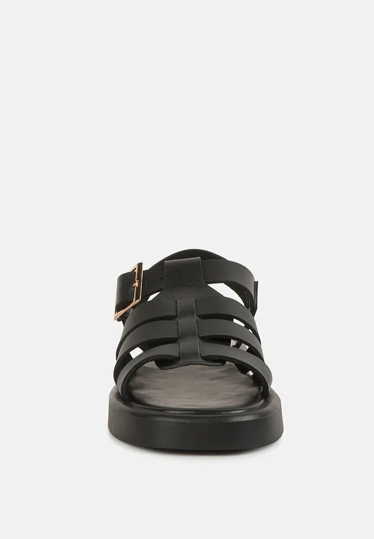 Dacosta Genuine Leather Gladiator Platform Sandals By Ruw