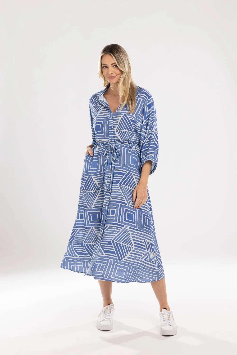 Dani Dress - Blue print