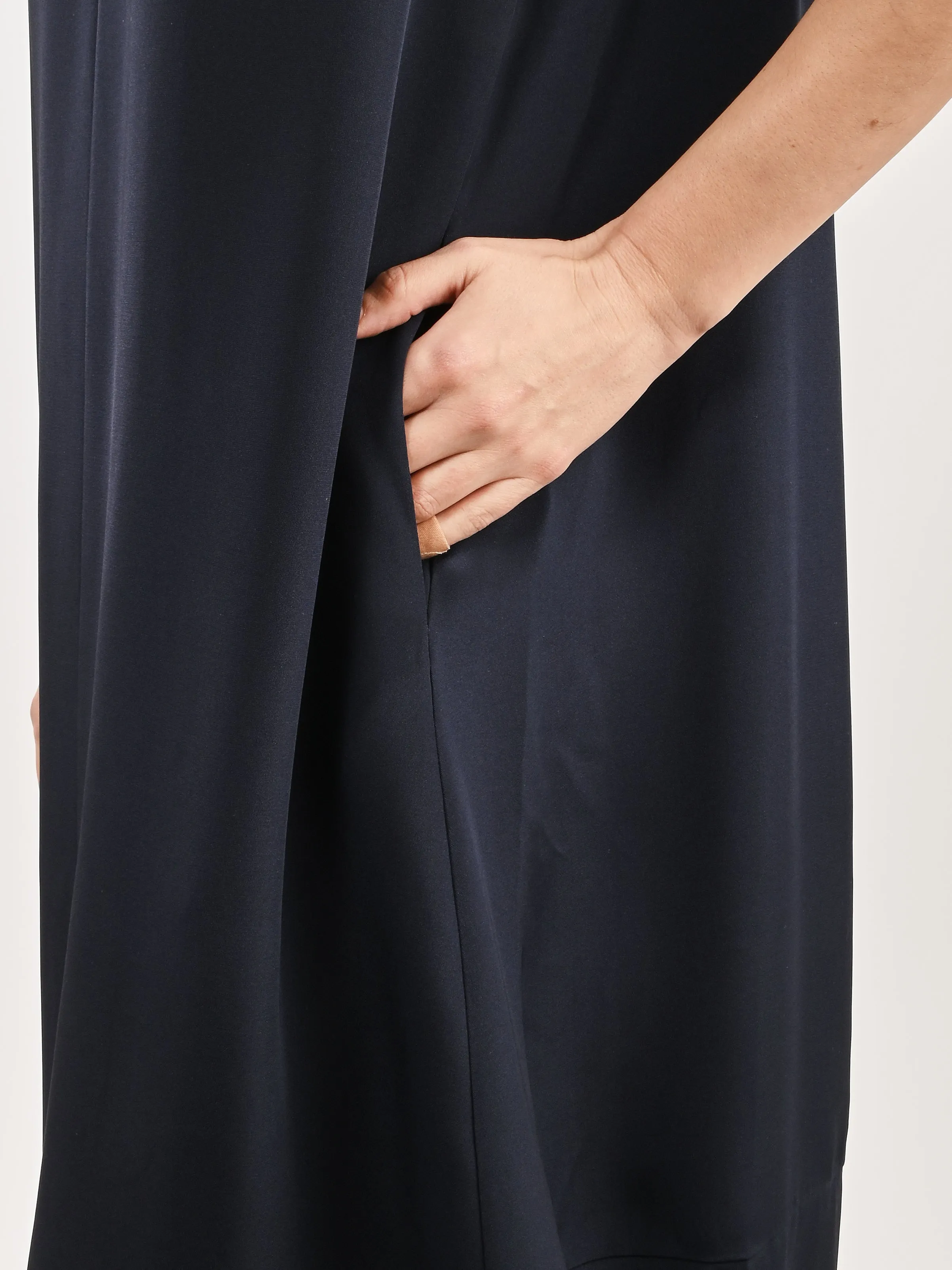 Dark Navy 4 Ply Silk T-Shirt Dress