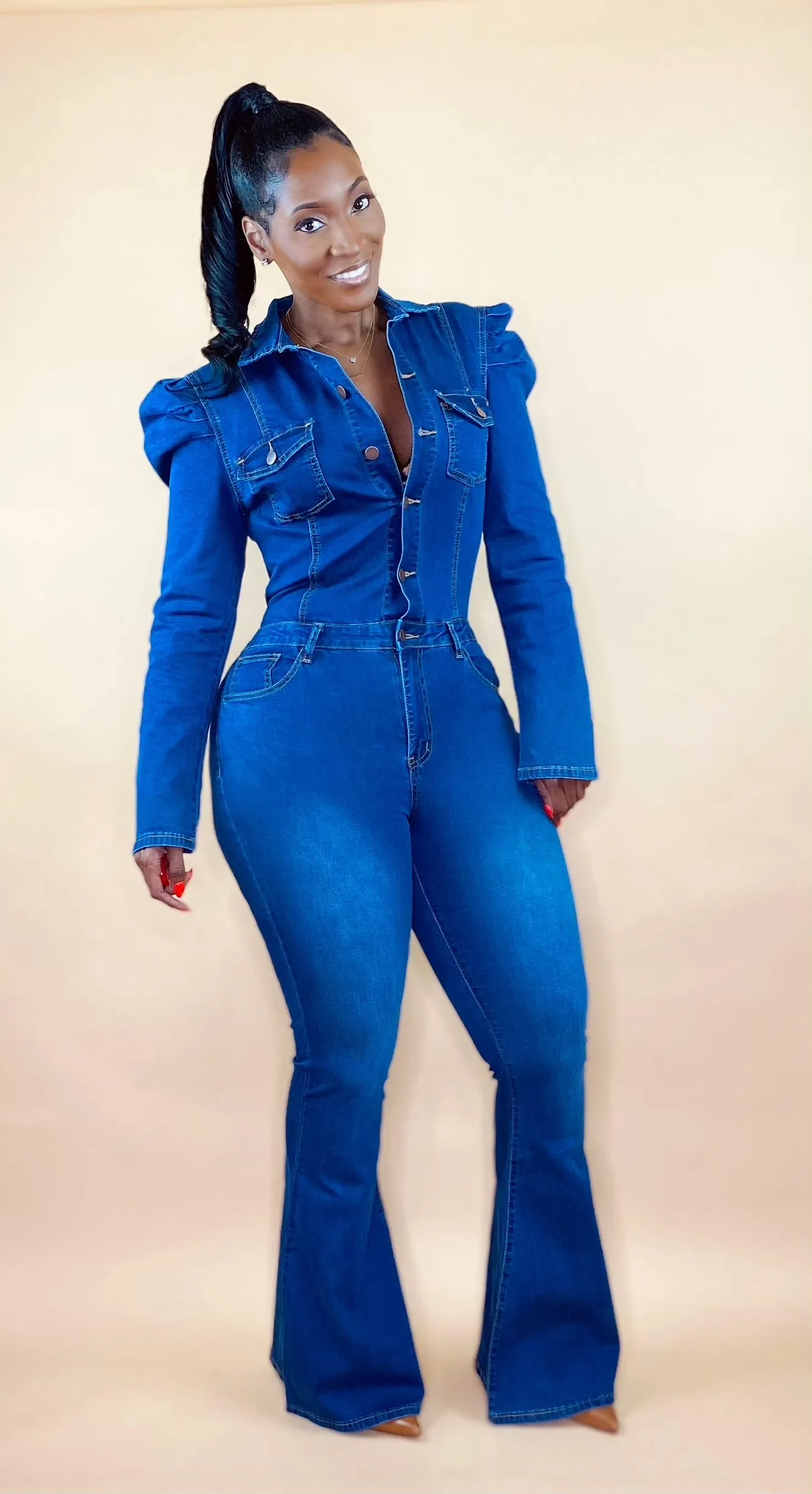 DATE READY DENIM JUMPSUIT (Dark Wash)