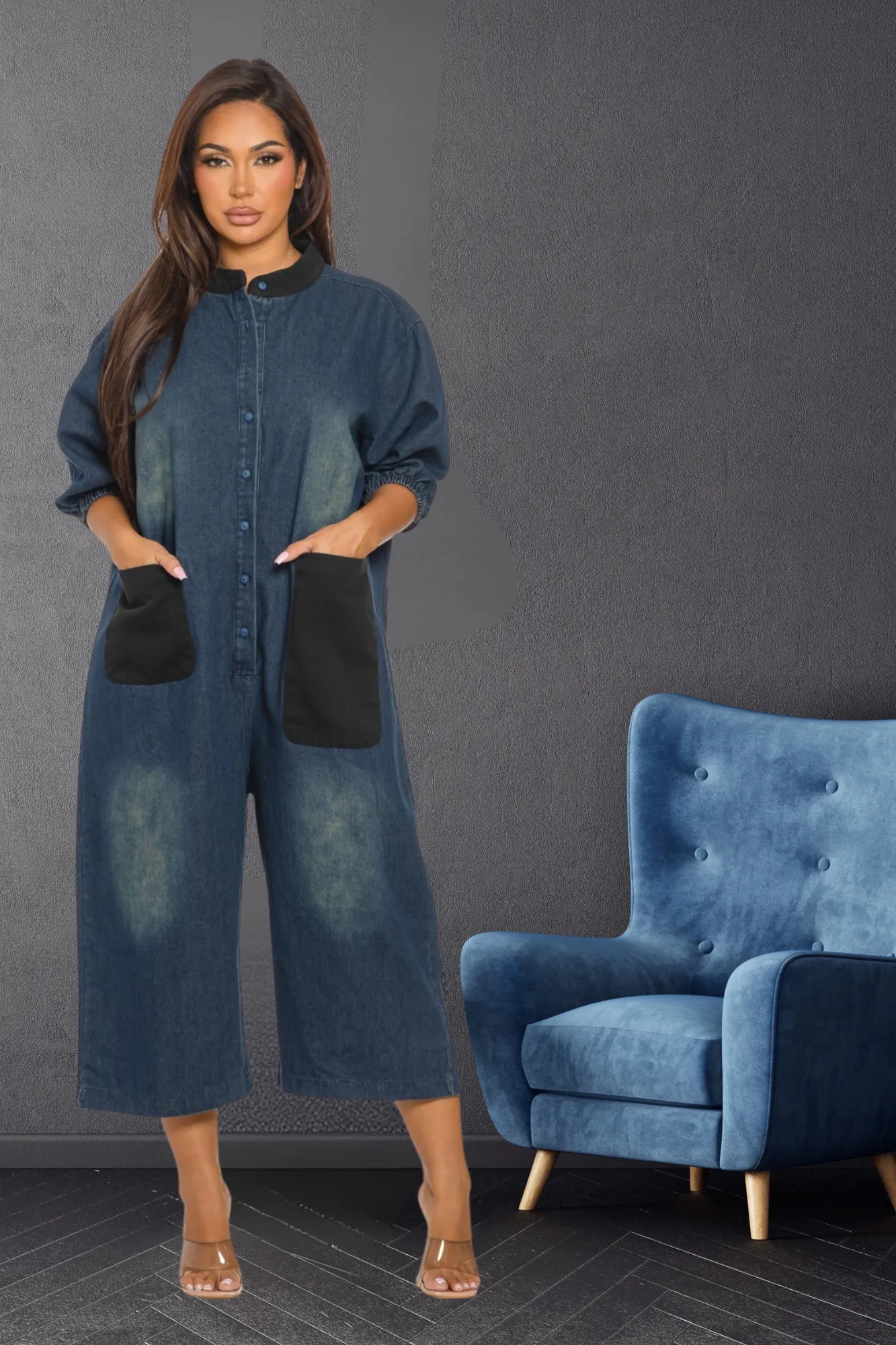 Davina Denim Jumper - Restocked