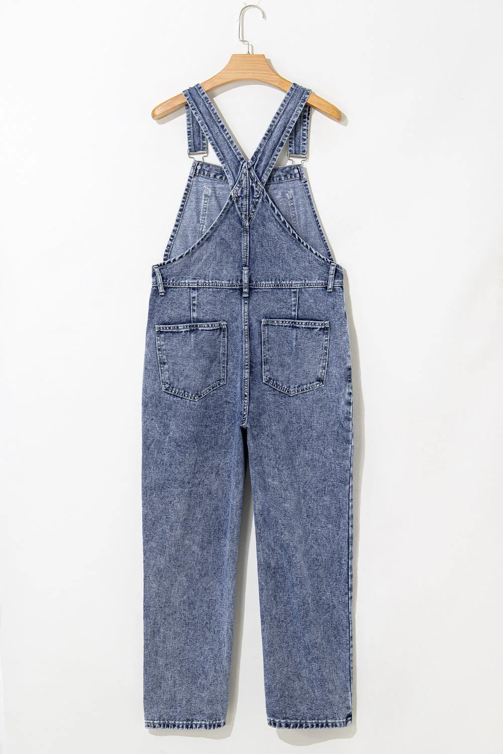 Denim Bib Straight Leg Jumpsuit