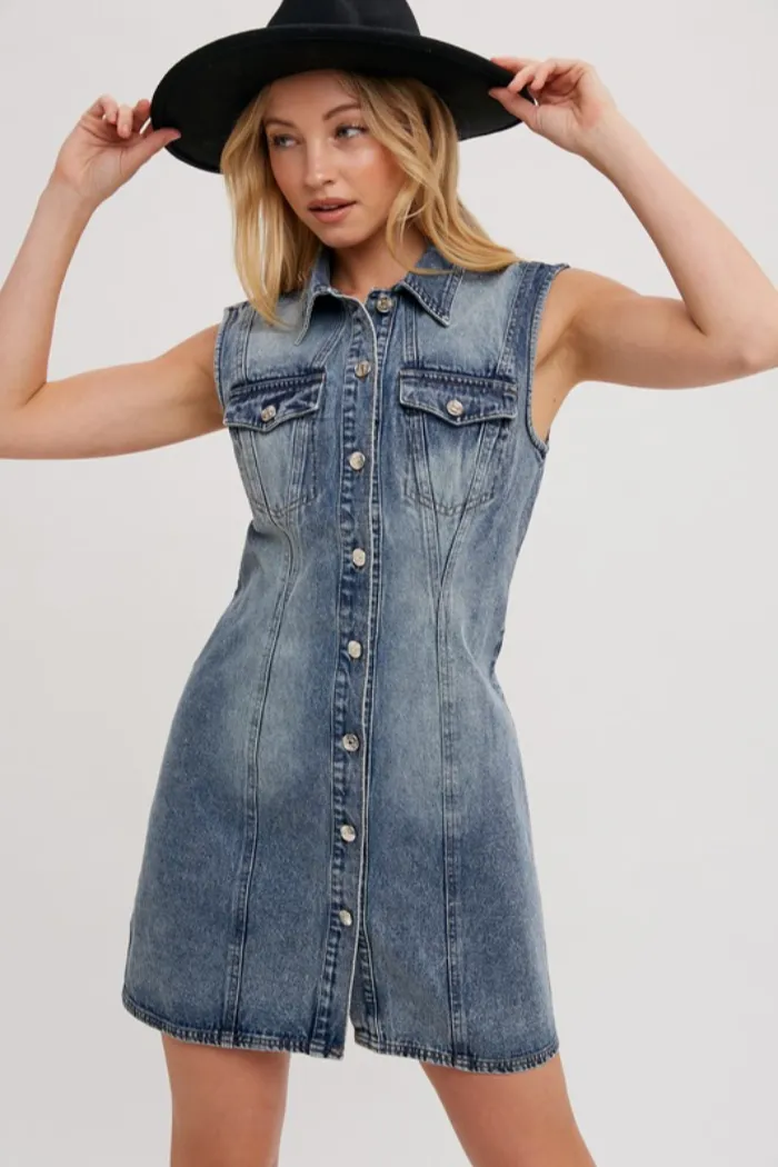 Denim Button Up Dress