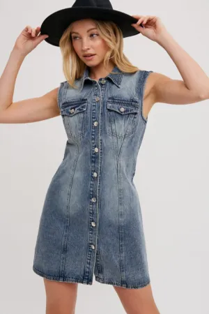 Denim Button Up Dress