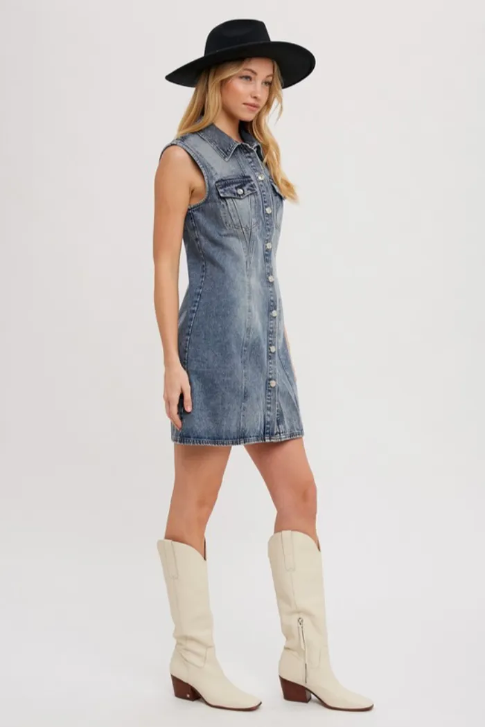 Denim Button Up Dress