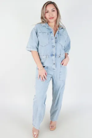 DENIM UTILITY JUMPSUIT