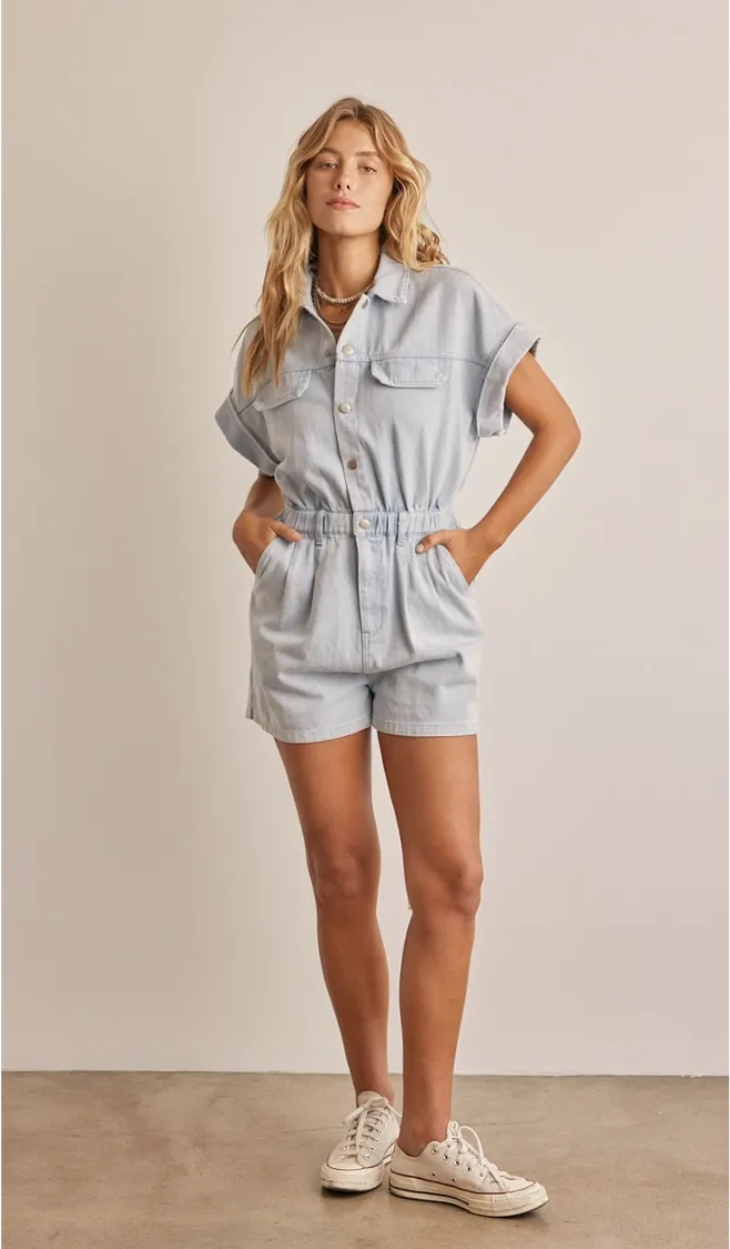 Denim Washed Romper