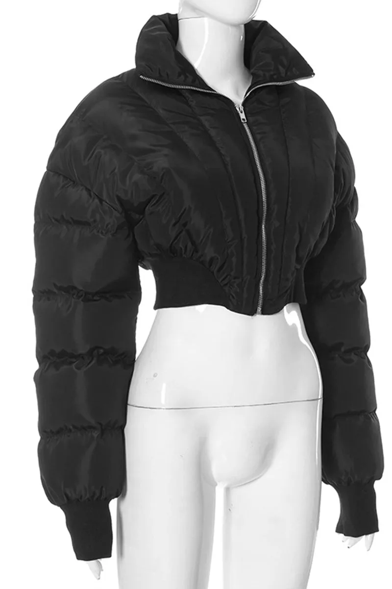 DS3149 Puffer Crop Jacket Coat Outerwear