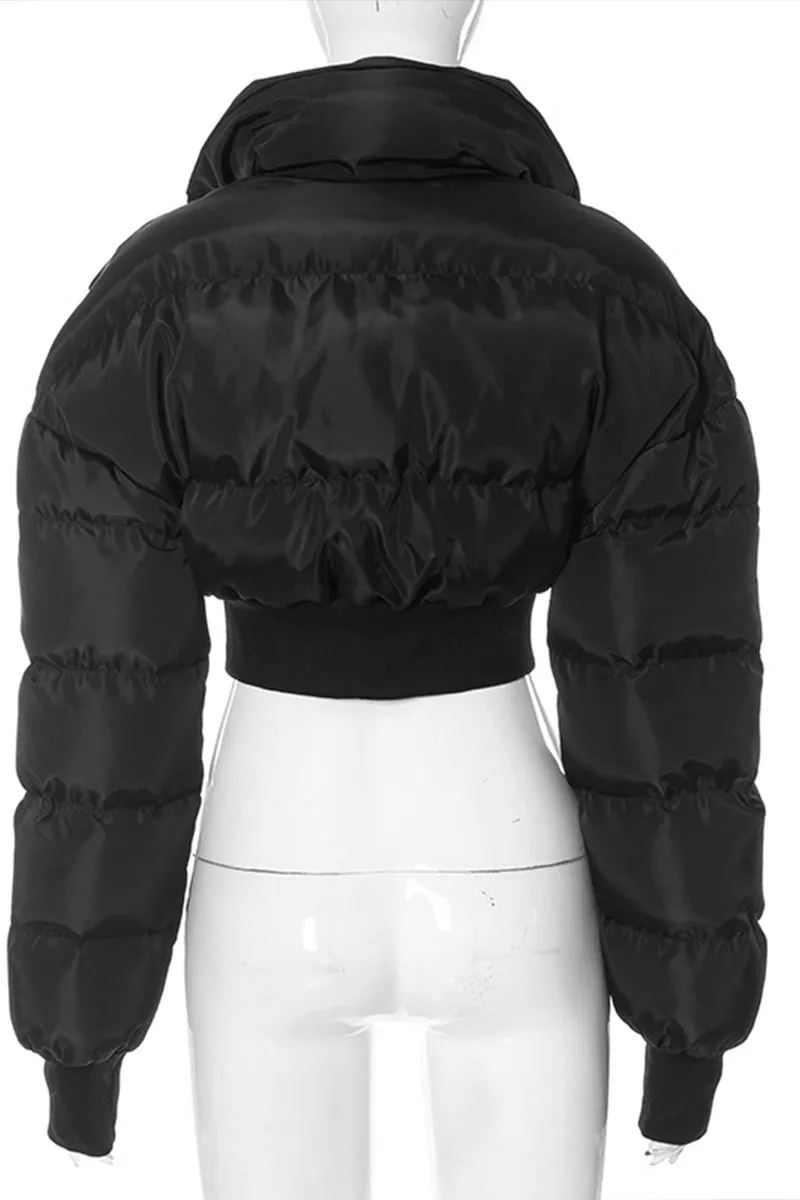 DS3149 Puffer Crop Jacket Coat Outerwear