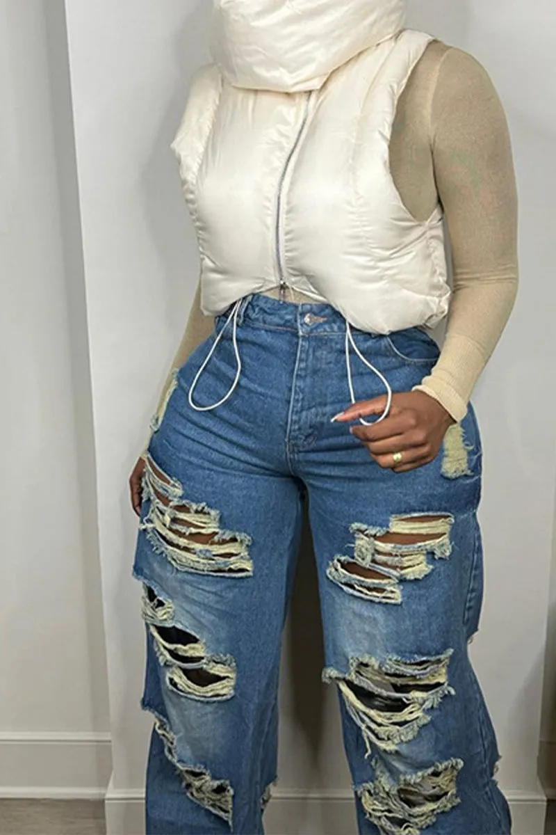 DS3290 Puffer Crop Vest Outerwear