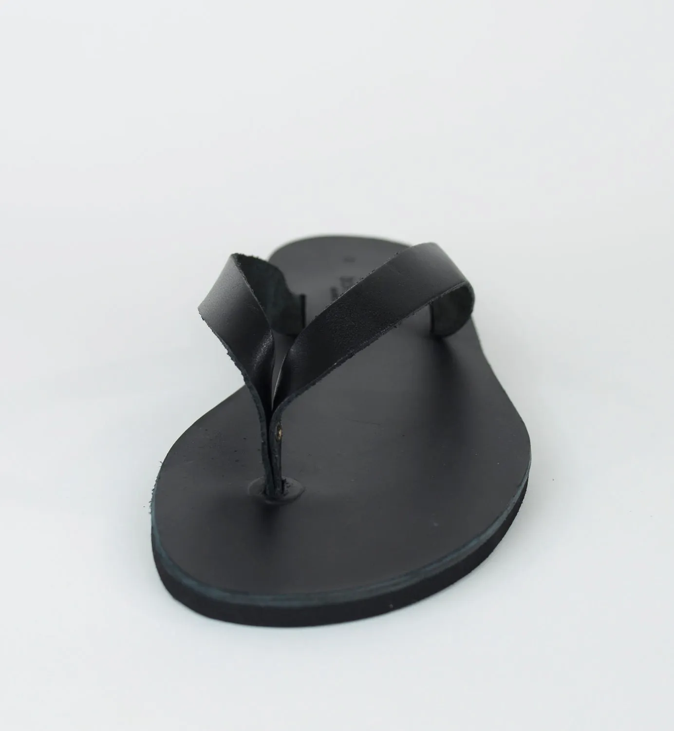 DYONISOS BLACK LEATHER FLIP-FLOPS