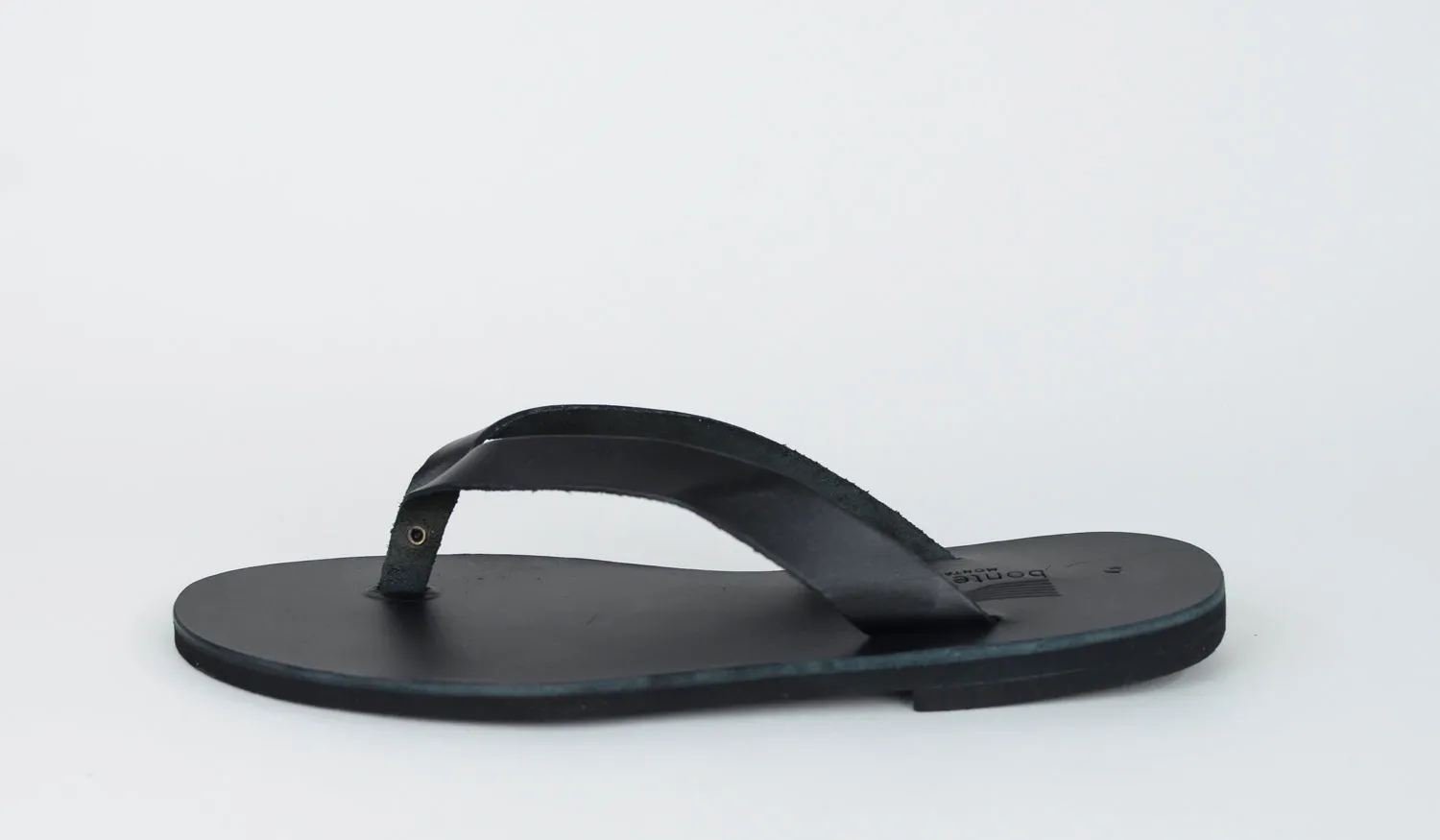 DYONISOS BLACK LEATHER FLIP-FLOPS