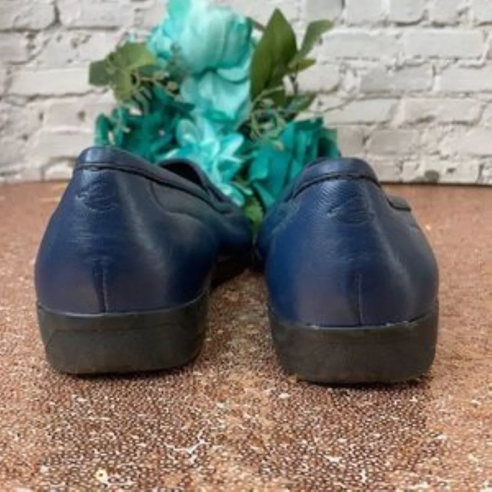 Easy Spirit Navy Blue Leather Devitt Loafers 9M