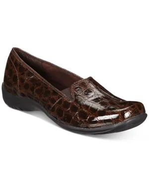 Easy Street Womens Purpose Slip On Shoes PURPOSE Brown Patent Croco 8.5M