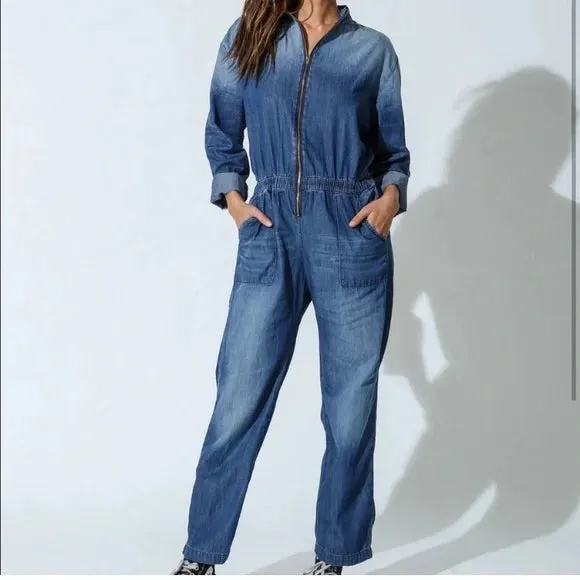 Electric & Rose Lennon Flightsuit Chambray Denim Blue