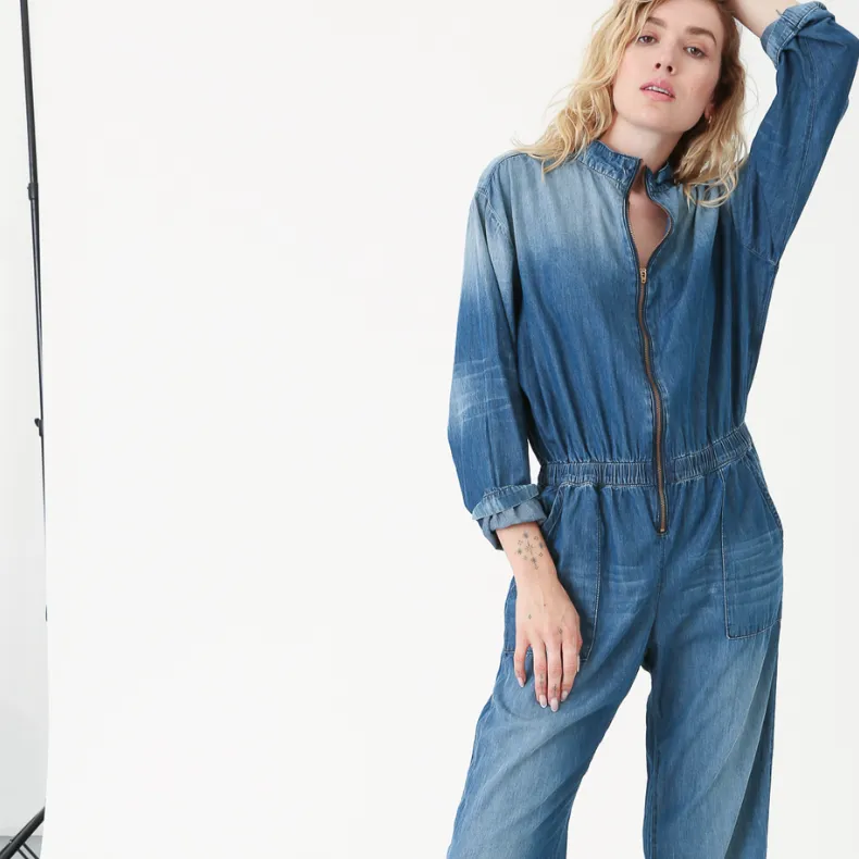 Electric & Rose Lennon Flightsuit Chambray Denim Blue