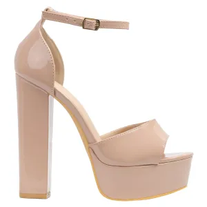 Elegance -  Ankle Strap Platform Block High Heels