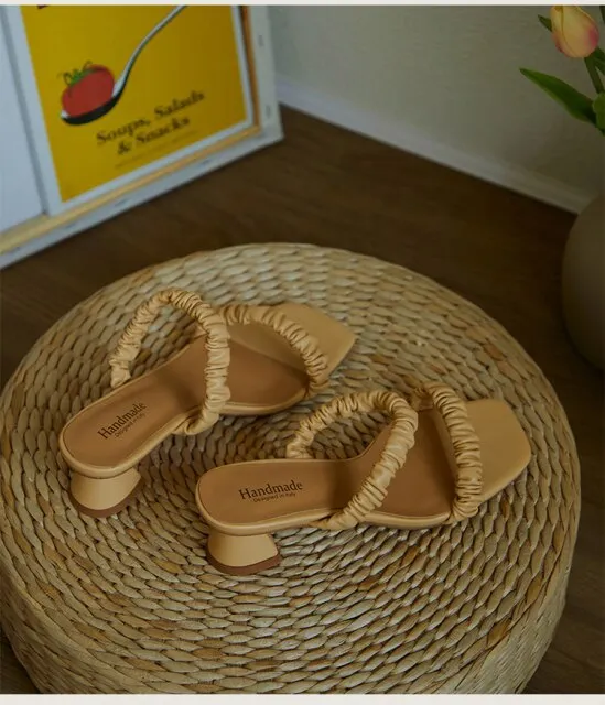 Elegant Women Sandals Slip On High Heels