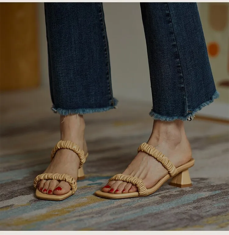 Elegant Women Sandals Slip On High Heels