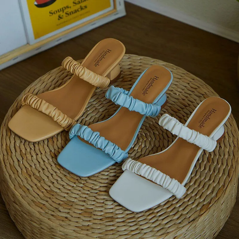Elegant Women Sandals Slip On High Heels