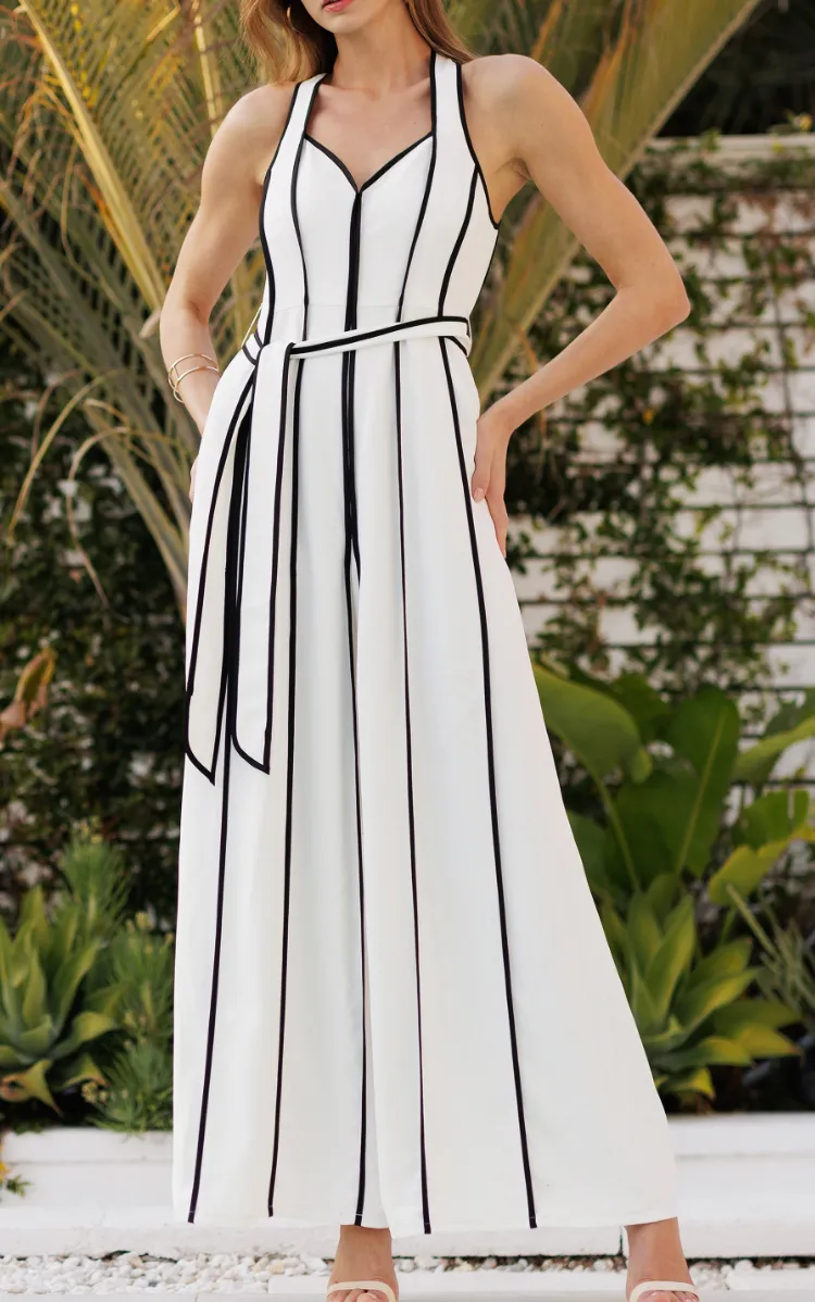 Evelyn Contrasting Halter Jumpsuit