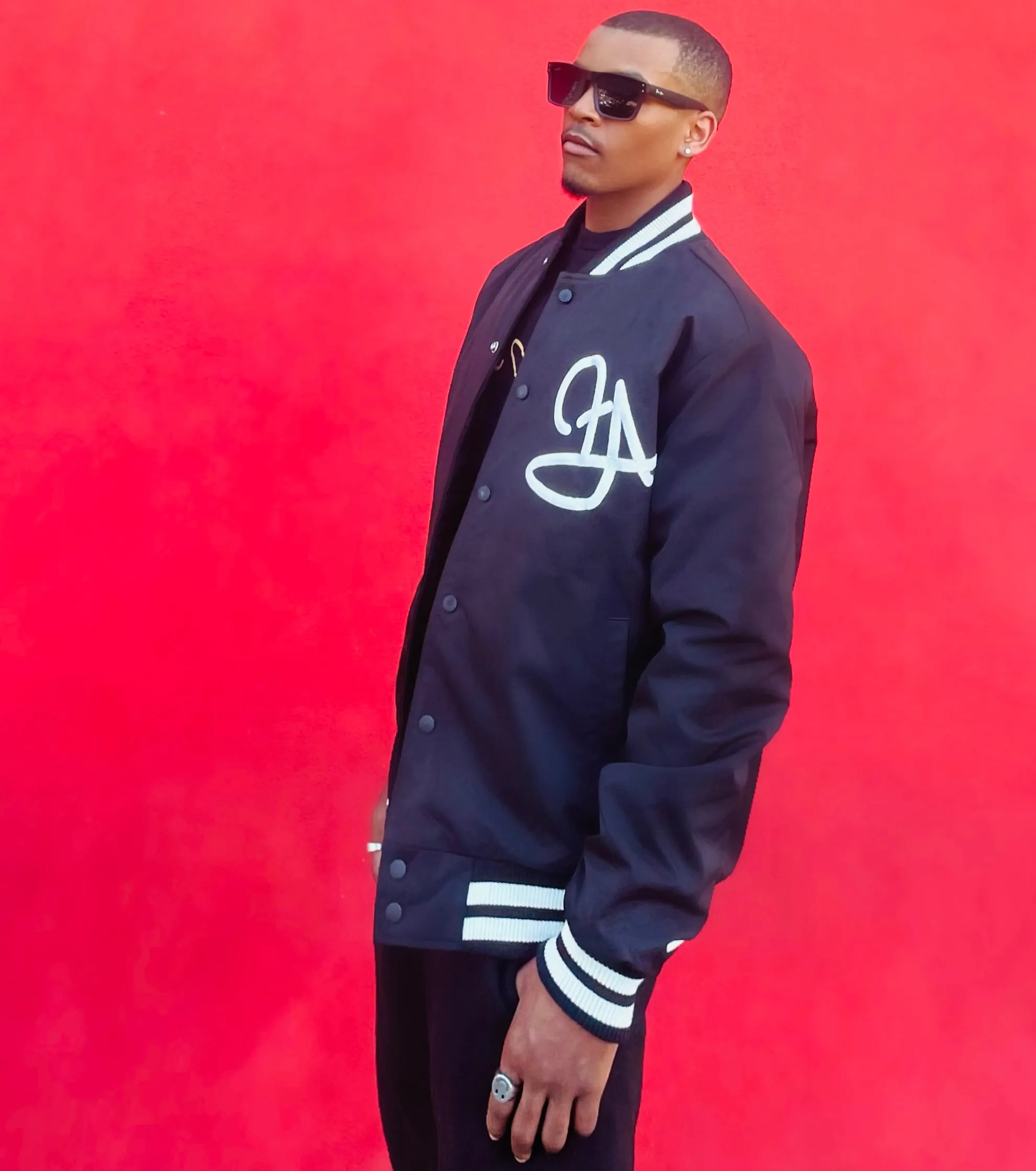 Fallon Aurielle Unisex Signature Classic FASlay Gang Bomber Jacket (Black & White)
