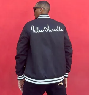 Fallon Aurielle Unisex Signature Classic FASlay Gang Bomber Jacket (Black & White)