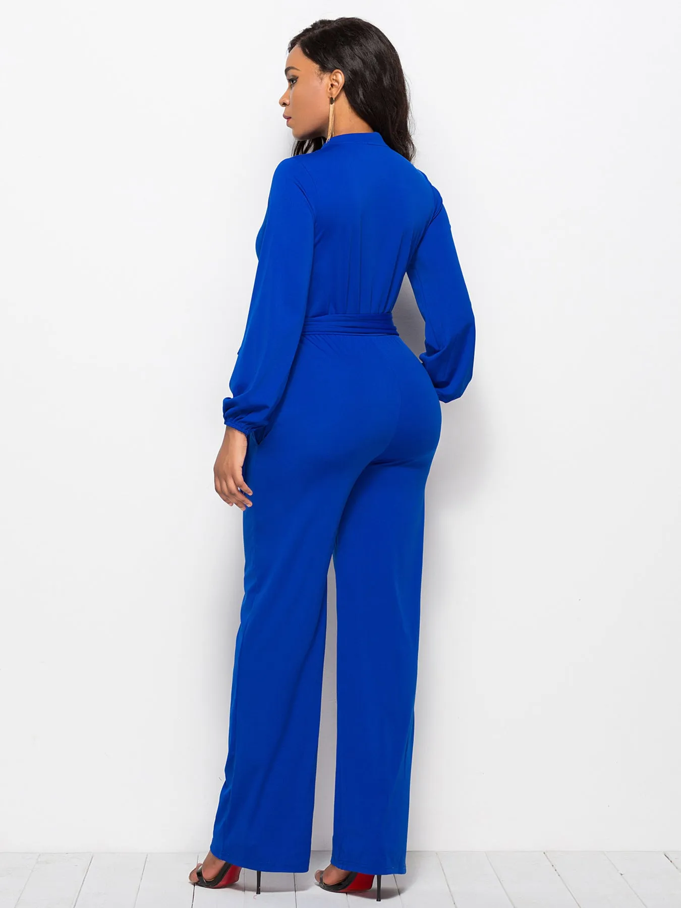 Fashion Long Sleeves Wide Legs Jumpsuits Romper for Women