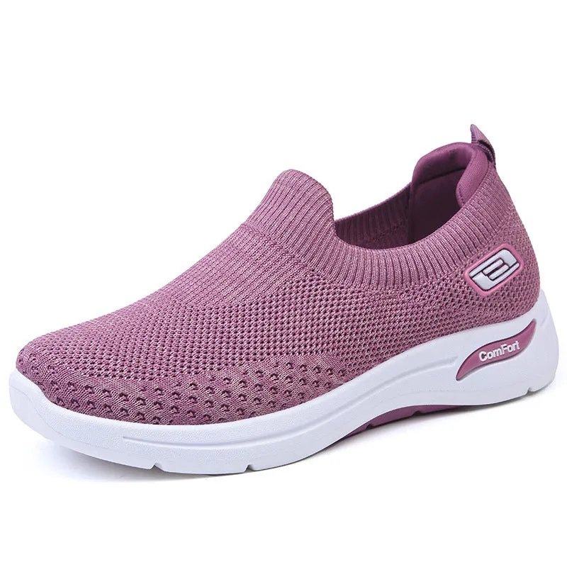 Fashionable and Breathable Knitted Slip-On Sneakers