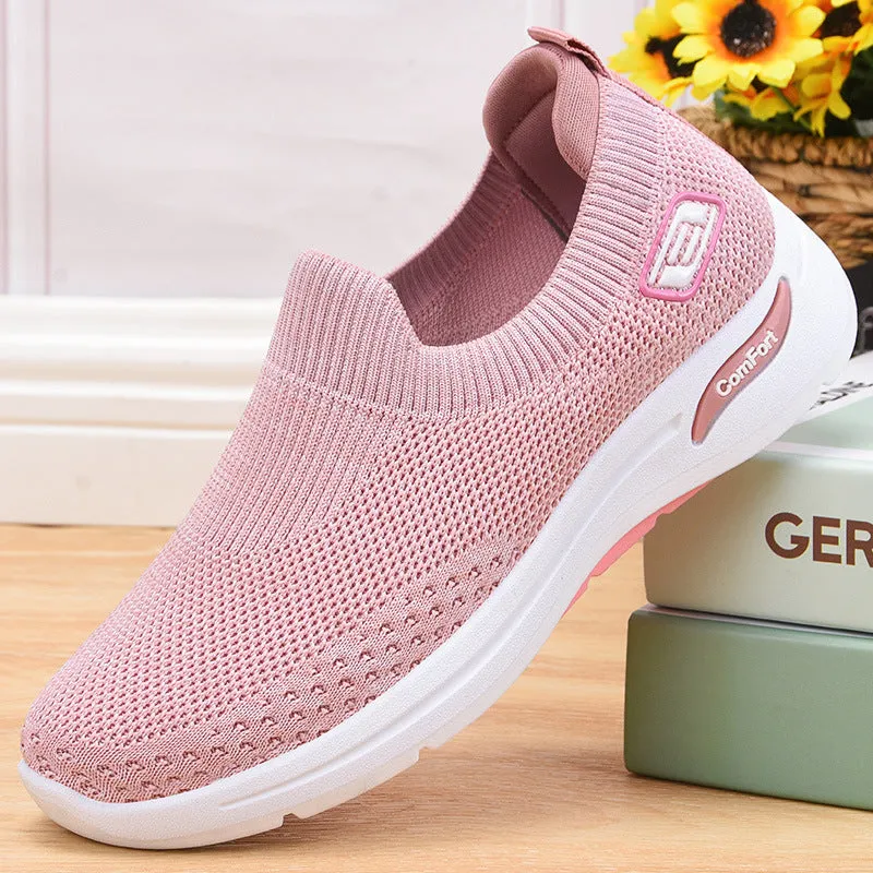 Fashionable and Breathable Knitted Slip-On Sneakers