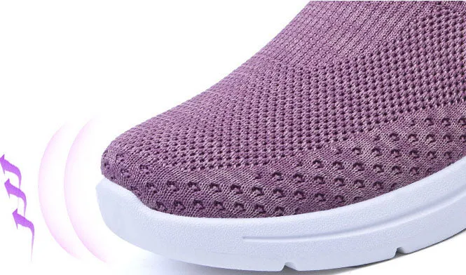 Fashionable and Breathable Knitted Slip-On Sneakers
