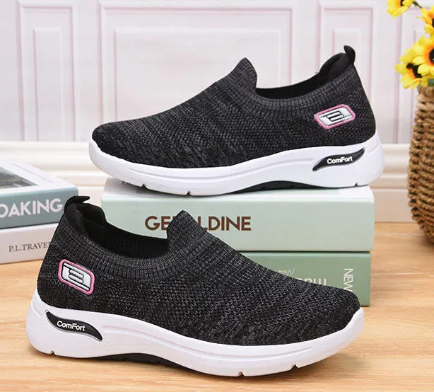 Fashionable and Breathable Knitted Slip-On Sneakers