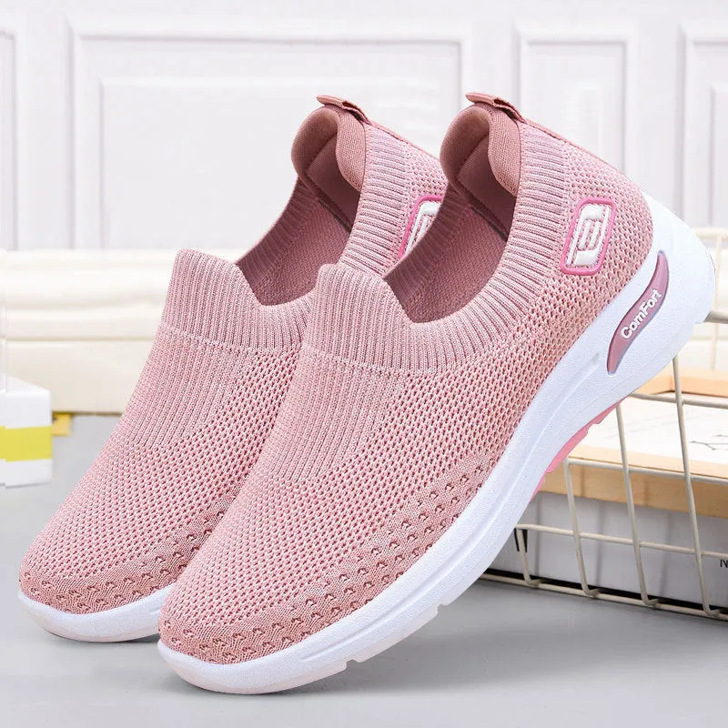 Fashionable and Breathable Knitted Slip-On Sneakers