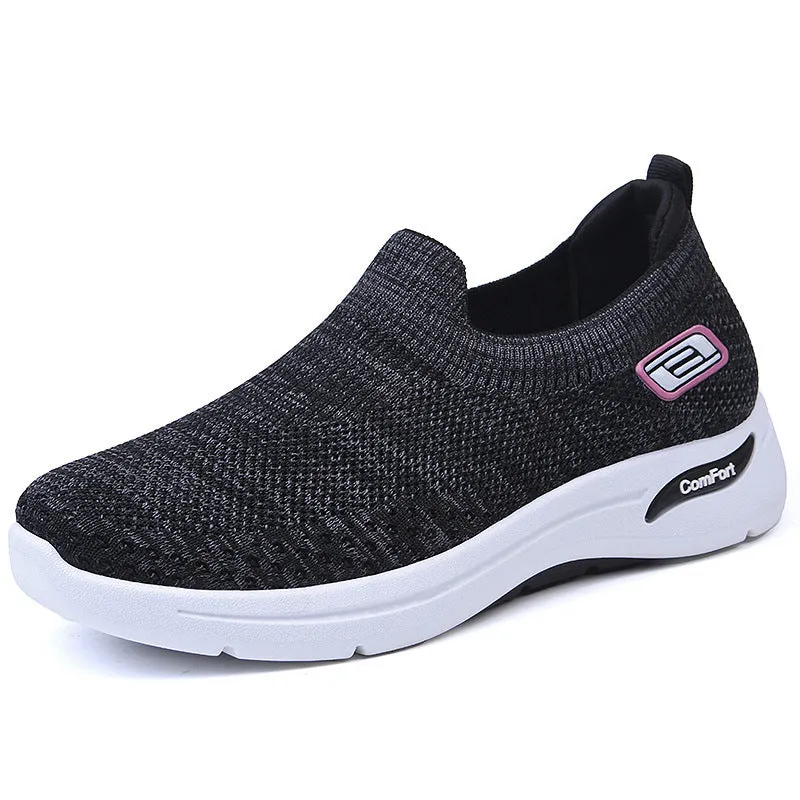 Fashionable and Breathable Knitted Slip-On Sneakers