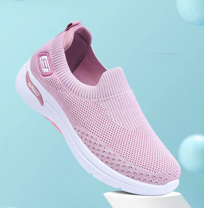 Fashionable and Breathable Knitted Slip-On Sneakers