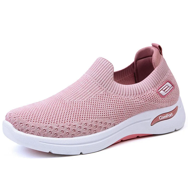 Fashionable and Breathable Knitted Slip-On Sneakers