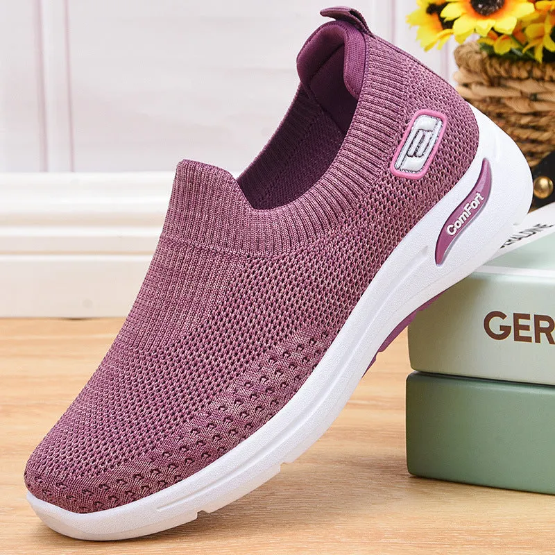 Fashionable and Breathable Knitted Slip-On Sneakers