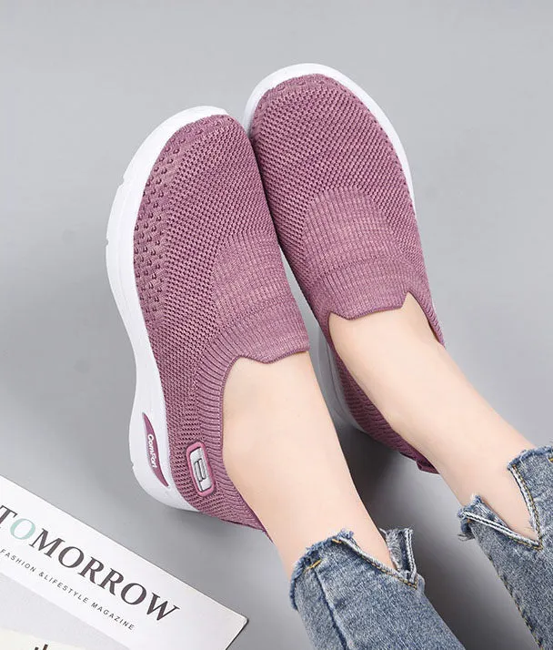 Fashionable and Breathable Knitted Slip-On Sneakers